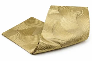 Nappe de Table 1M83 – Doré Motif Vagues Élégantes