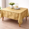 Nappe de Table 1M83 – Doré Motif Vagues Élégantes