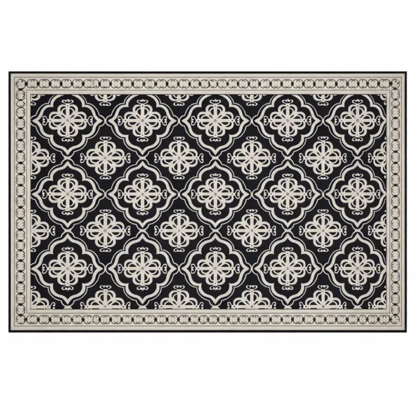 Tapis Décoratif Motif Noir & Blanc 3M x 2M