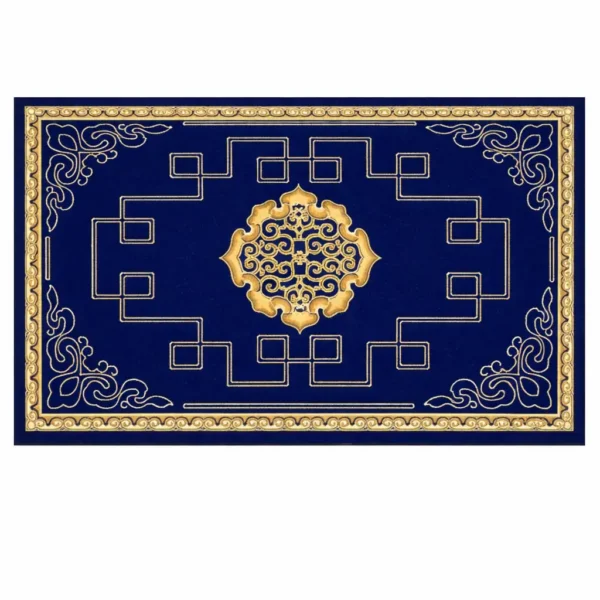 tapis grand format 3M x 2M design bleu et or