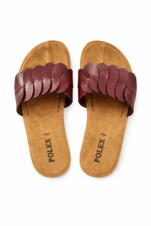 Sandales POLEX Twist Bordeaux – Élégance Texturée
