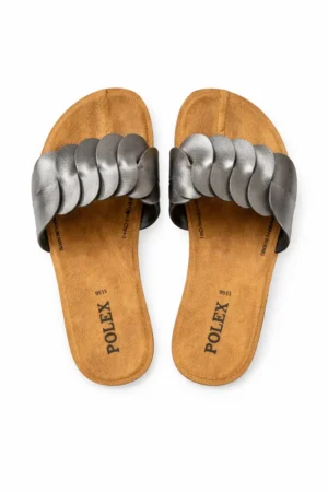 Sandales POLEX Silver Twist – Élégance Métallique