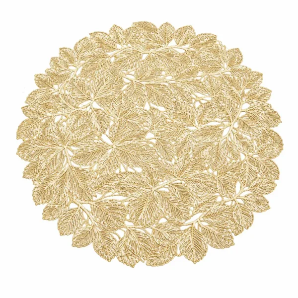 GoldenLeaf Set de Table Rond 6 Pièces