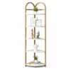 Étagère d’Angle Design Dorée 5 Niveaux Élégante