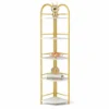 Étagère d’Angle Design 5 Niveaux Dorée
