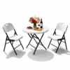 Ensemble Table Ronde + 2 Chaises Pliantes