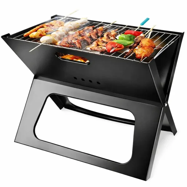 Barbecue Pliable Portable en Acier Noir