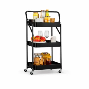 chariot de rangement pliable à 3 niveaux