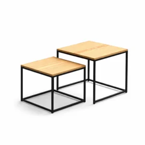 Tables Gigognes Modern Loft – Bois & Métal
