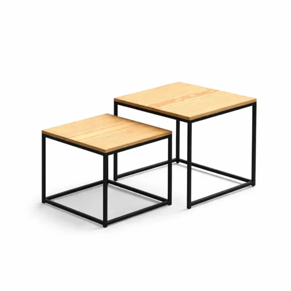 Tables Gigognes Modern Loft – Bois & Métal