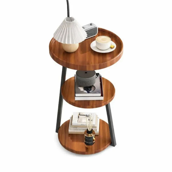 Table d’Appoint Moderne 3 Niveaux – Plateau Rond