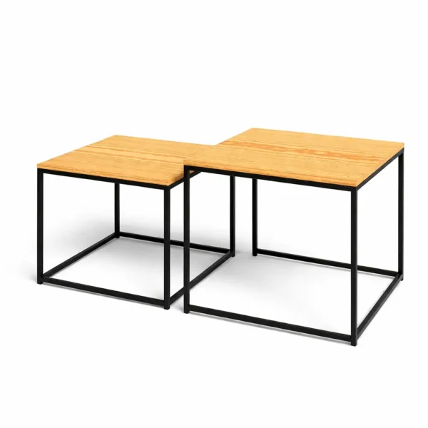 Tables Gigognes Modern Loft – Bois & Métal