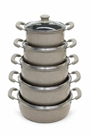 Batterie de Cuisine Granite Premium – 10 Pièces