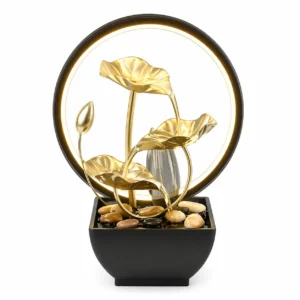 ZenAura Luxe™ – Fontaine LED Circulaire Élégante