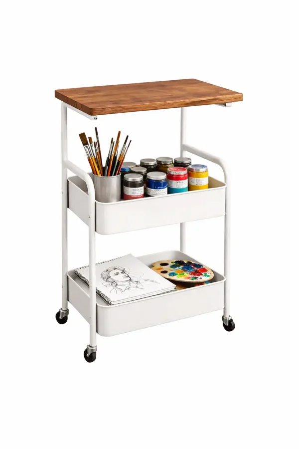 Chariot de Rangement Élégant à Roulettes