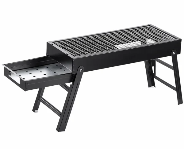 Barbecue Portable Pliable avec Tiroir à Charbon