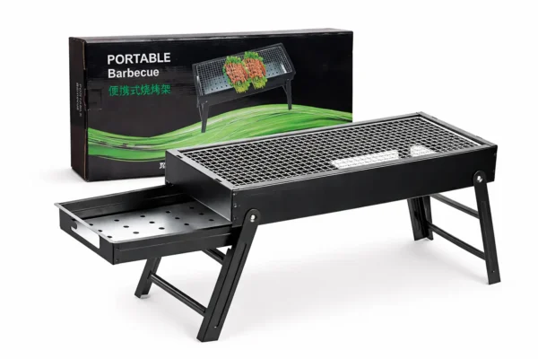 Barbecue Portable Pliable avec Tiroir à Charbon