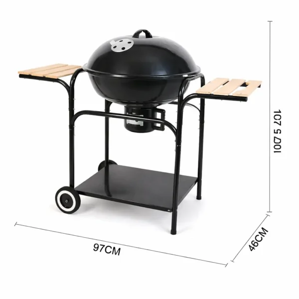 Barbecue Charbon Portable avec Tablettes Latérales