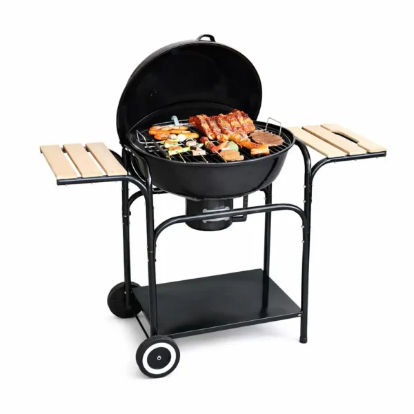 Barbecue Charbon Portable avec Tablettes Latérales