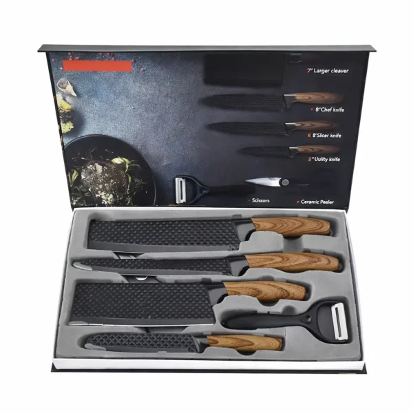Set Couteaux Cuisine Design bois 6PCS