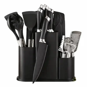 Set Ustensiles de Cuisine Premium Noir 20PCS