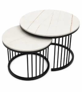 Tables Basses Gigognes Marbre Blanc – Design Moderne Premium