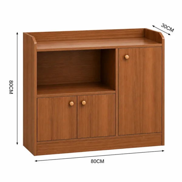 Meuble de Cuisine Compact 80cm – Rangement Intelligent & Design Bois