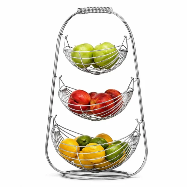 Présentoir à Fruits 3 Niveaux en Inox
