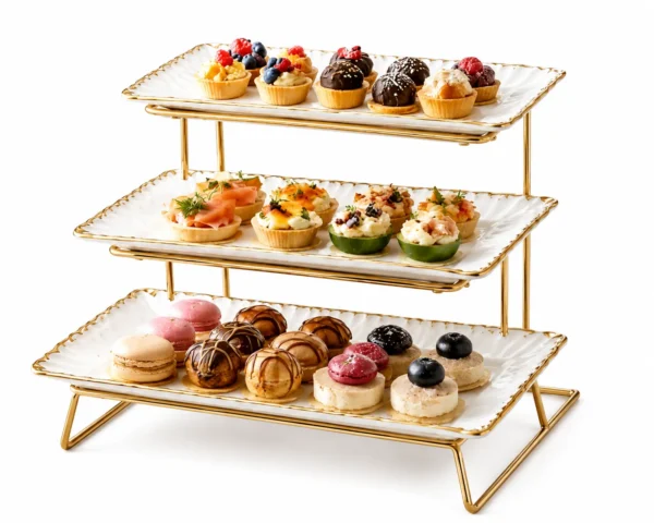 Présentoir Prestige en Porcelaine à 3 Niveaux