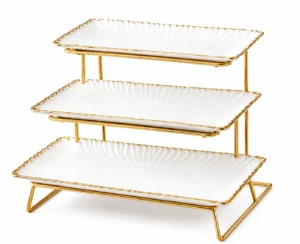 Présentoir Prestige en Porcelaine à 3 Niveaux