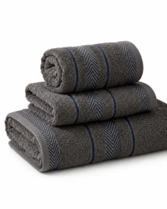 Set de Serviettes en Coton Gris Anthracite – 3 Pièces