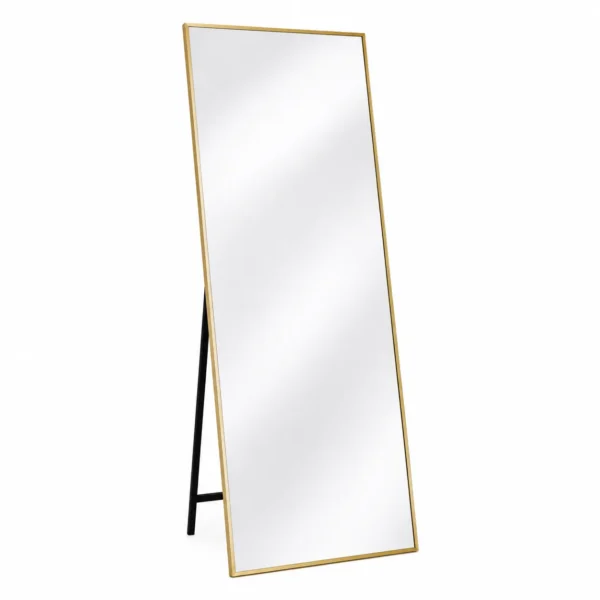Miroir sur Pied Pleine Longueur Élégance Dorée