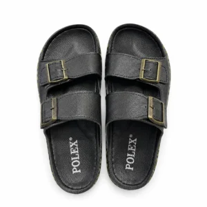Sandales Double Bride Noir Élégance