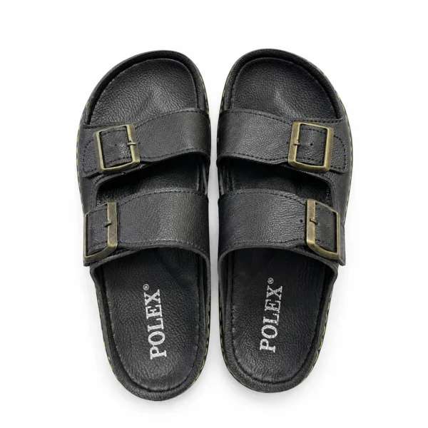 Sandales Double Bride Noir Élégance
