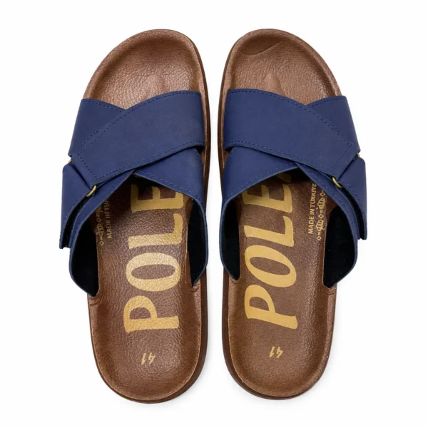 Sandales Confort Bleu Marine à Brides Croisées