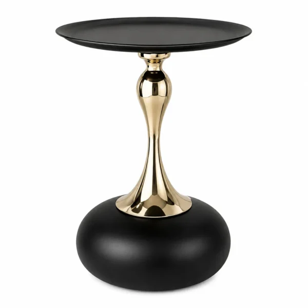 Table d’Appoint Élégance Noire et Dorée