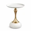 Table d’Appoint Élégance Ivoire et Dorée