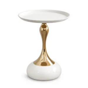 Table d’Appoint Élégance Ivoire et Dorée