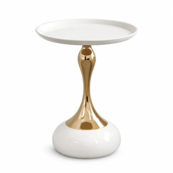 Table d’Appoint Élégance Ivoire et Dorée