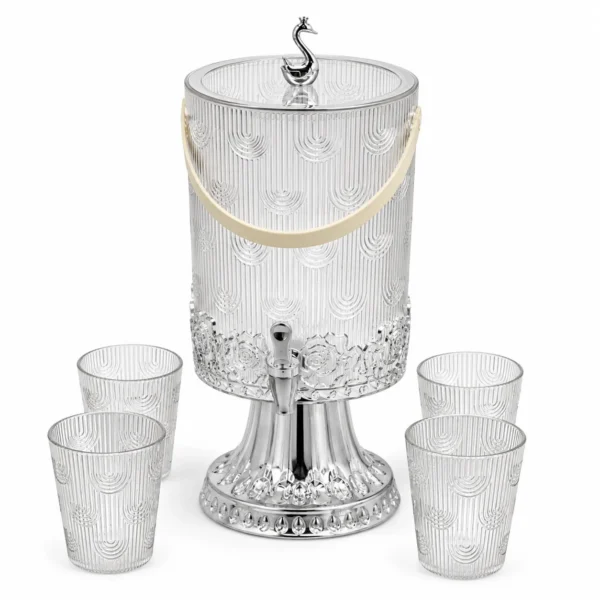Distributeur de Boissons en Verre avec Robinet – 5 Pièces