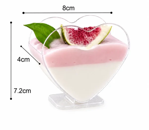 Lot de 10 Coupes Dessert Cœur Transparentes Lot de 10 Coupes Dessert Cœur Transparentes