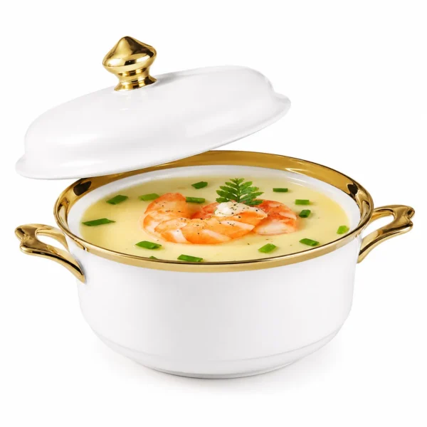 Soupière en Porcelaine Premium avec Couvercle