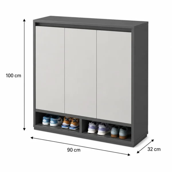 Meuble à Chaussures 3 Portes – 90 cm