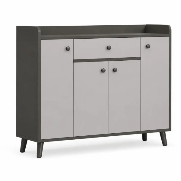 Buffet de Rangement Gris 4 Portes & 1 Tiroir Buffet de Rangement Gris 4 Portes & 1 Tiroir