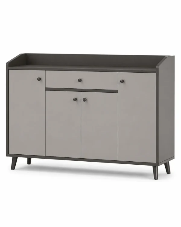 Buffet de Rangement Gris 4 Portes & 1 Tiroir Buffet de Rangement Gris 4 Portes & 1 Tiroir