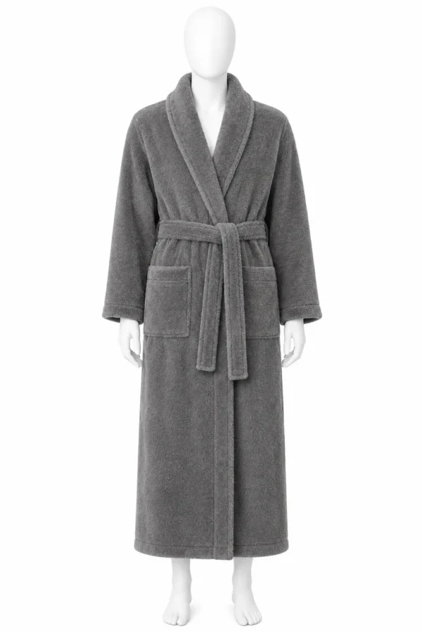 Peignoir Homme Long Gris Confort Peignoir Homme Long Gris Confort