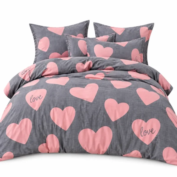 Drap en Coton 3 Pièces – 1 Drap + 2 Taies d’Oreiller