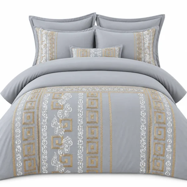 Parure de Lit Brodée 6 Pièces