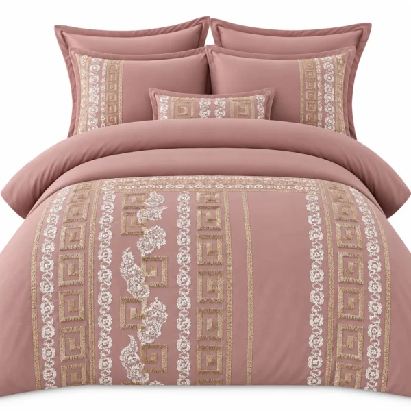 Parure de Lit Brodée 6 Pièces