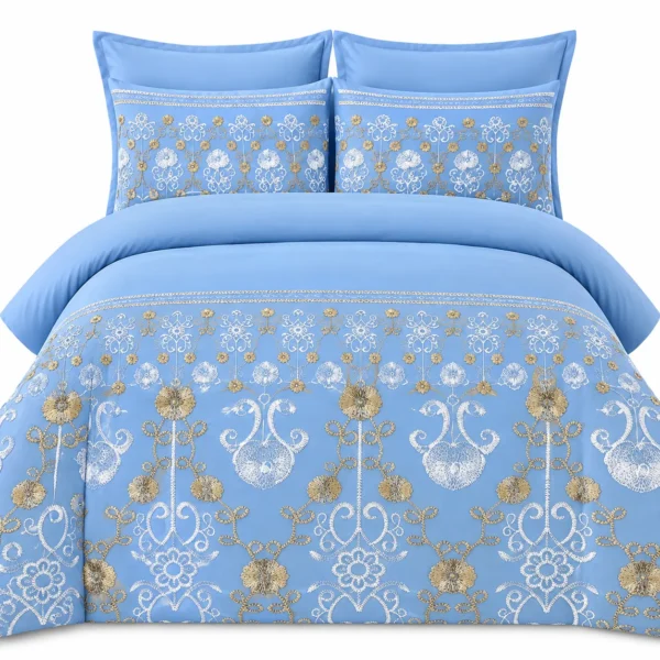 Parure de Lit Brodée 6 Pièces